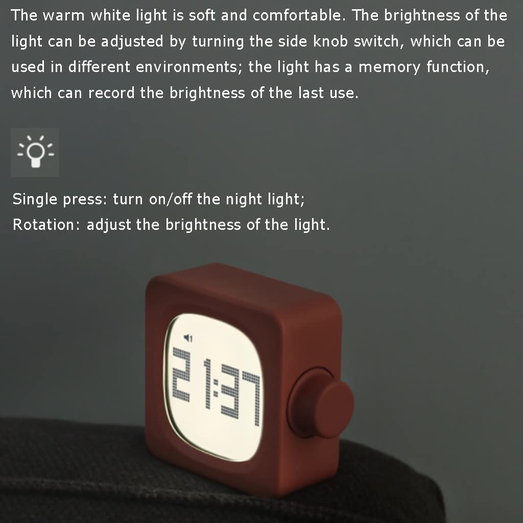 Budzik Elektroniczny budzik z funkcją drzemki, Usb. Ładowanie, z podświetleniem, mały stolilocz zegar do nocnych nastolatków 3,5 Prosty (Color : White)