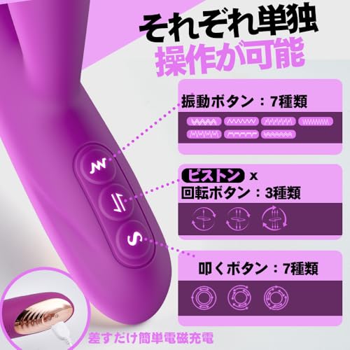 【ピストン革命!】バイブ 女性用 中いき ピストン 大人のおもちゃ - 【10種リングピストン+7種高速連打型叩く+7種ヘッド振動】 - ピストンバイブ バイブ-女性用-クリトリス-潮吹き 大人のおもちゃ 人気ランキング 女性 バイブ 女性用 中いき 極太 ピストン ピストンバイブ 女性用 おなにーグッズ 女性用 中イキ あだるとグッズ 人気 女性 中イキ 開発 電動 ピストンバイブ アダルトグッズ - 画像6