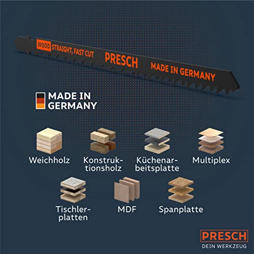 Stichsägeblätter für Holz – 10 Stück von Presch