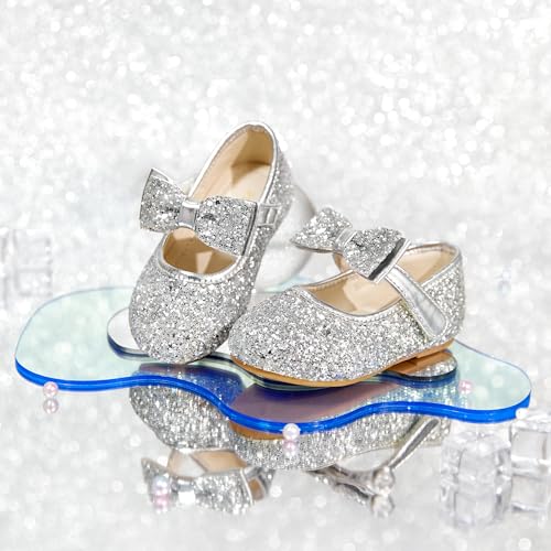 Image of PHIRAMIN Toddler Flower Girl Dress Shoes - Little Girl Mary Janes Flats Wedding
