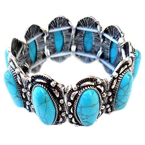 Image of Western Turquoise Double Stretch Bracelet Navajo