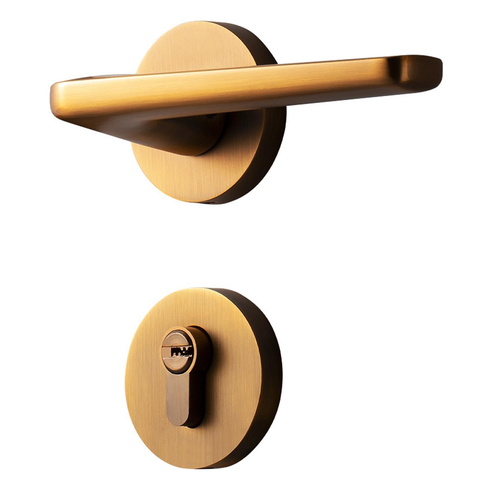 NYRXRYTCA American Yellow Bronze Door Lock Antique European Style Indoor Split Lock Green Ancient Simple Black Bedroom Silent Room Door Lock(Yellow bronze)