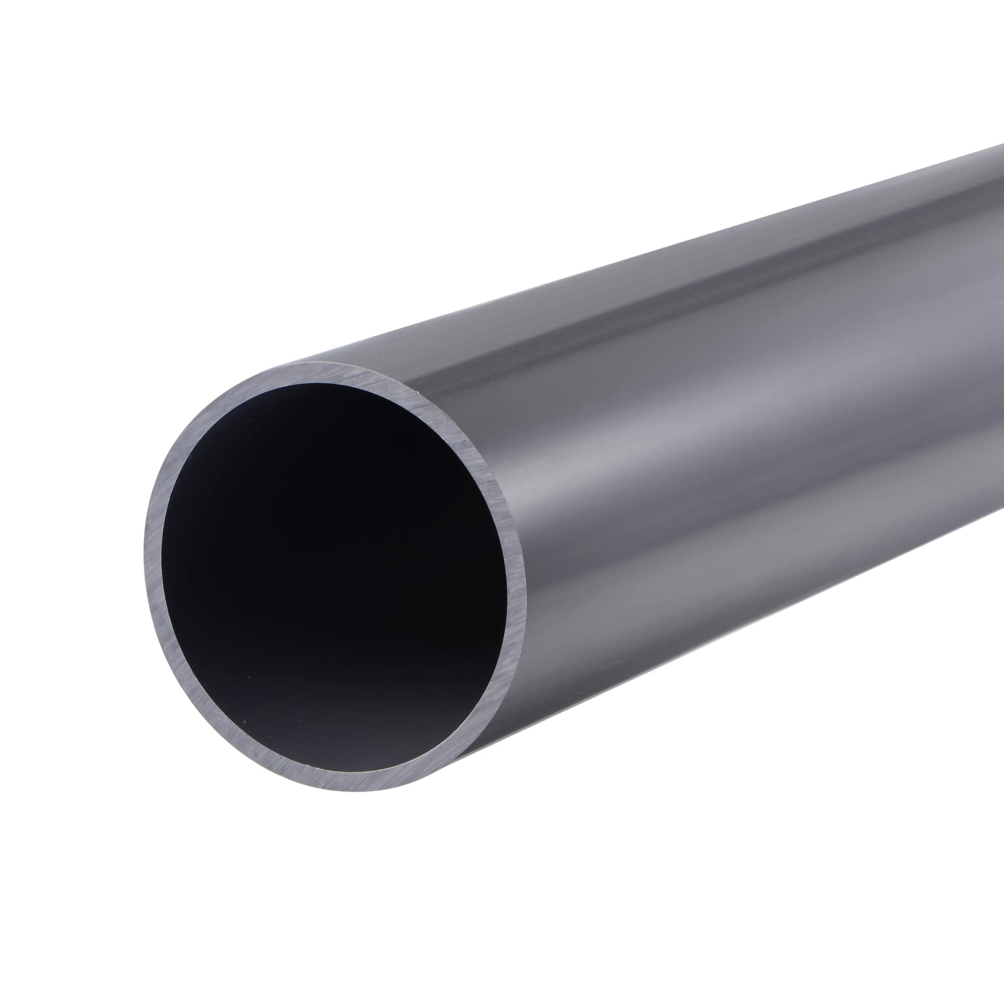 sourcing map Tubo redondo rígido de PVC 67.8mm ID 75mm OD 0.65m m de alto impacto gris claro para la tubería de agua, manualidades