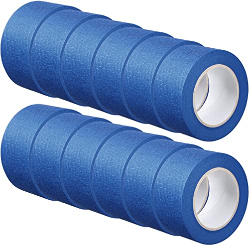 Fainne 12 Rolls Blue Painters Paint Masking Tape, Blue, 1.4 Inch X 55 Yards