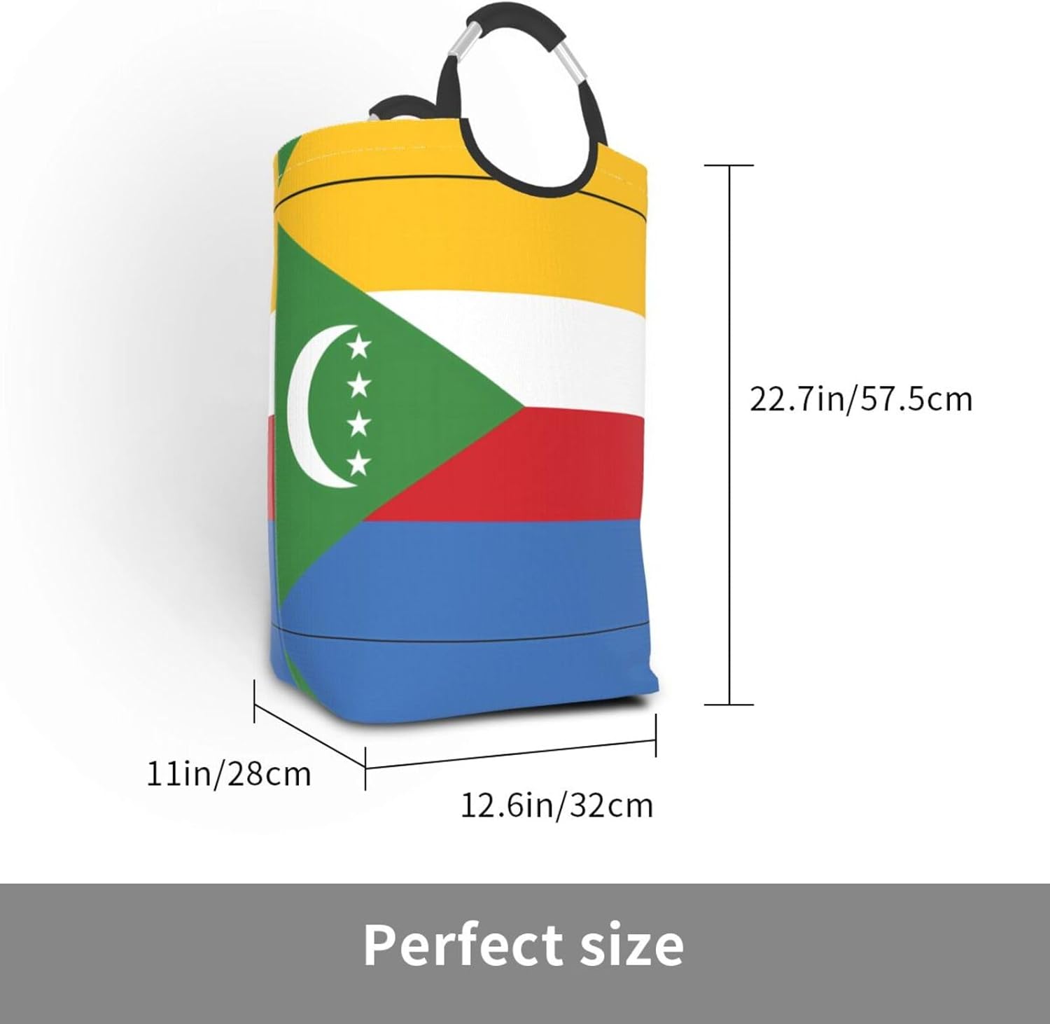 Flag of the Comoros Foldable storage bag, 50L capacity, suitable for laundry room, dormitory bedroom, dirty clothes storage basket.