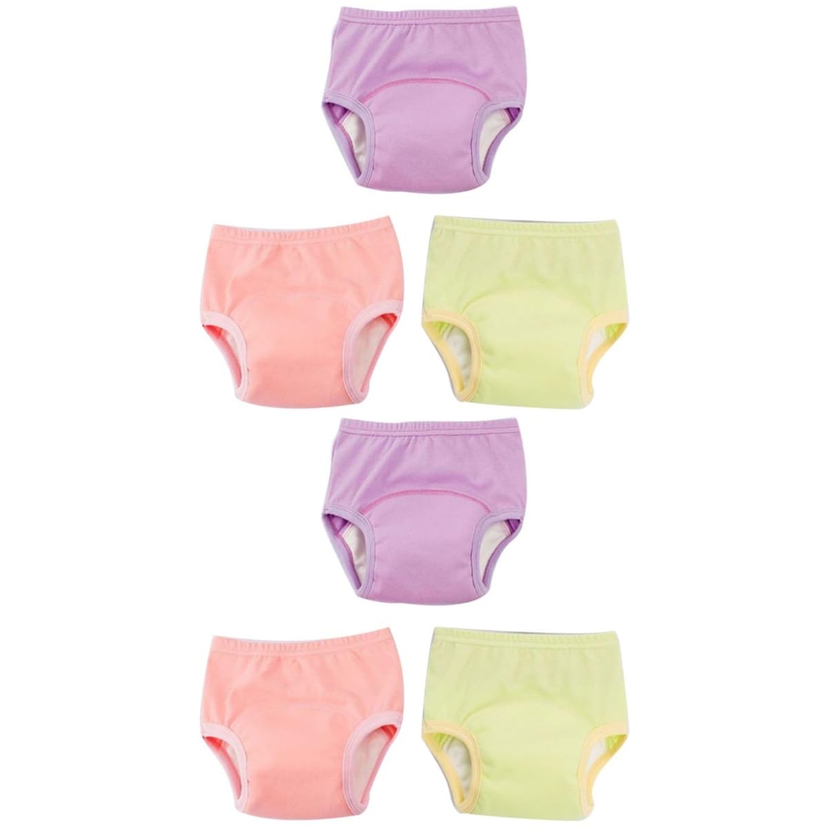 ibasenice Lot de 2 Couches-culottes en Pur Coton pour Bébé Couches Absorbantes Confortables Taille Élastique Respirantes pour Nouveau-nés 3 Pièces