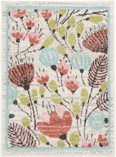 Rugs.com Whimsy Kids Collection Rug – 2x3 Ivory Medium-Pile Rug
