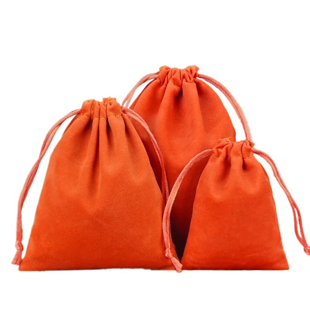 Sacchetti Di Velluto Arancione Con Cordoncino Per Gioielli, 12 Pezzi Da 10x12 Cm - Eleganti E Portatili