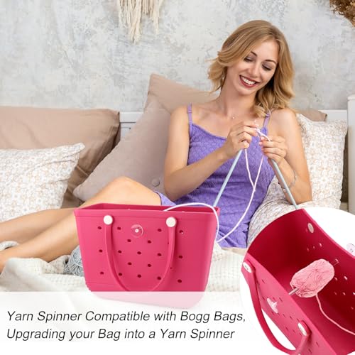 Image of BOXOB Yarn Spinner Compatible with Bogg Bag XL, Acrylic Yarn Holder Transparent Crochet Spinner for Crocheting and Knitting Gift for Craft Lover Accessories(Bogg Bag Not Included)