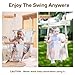 Outdoor Indoor Baby Swing, Wooden Canvas Baby Hammock Swing for Baby to Toddler with a Comfortable Seat, Gift for Baby Boys Girls (White)
