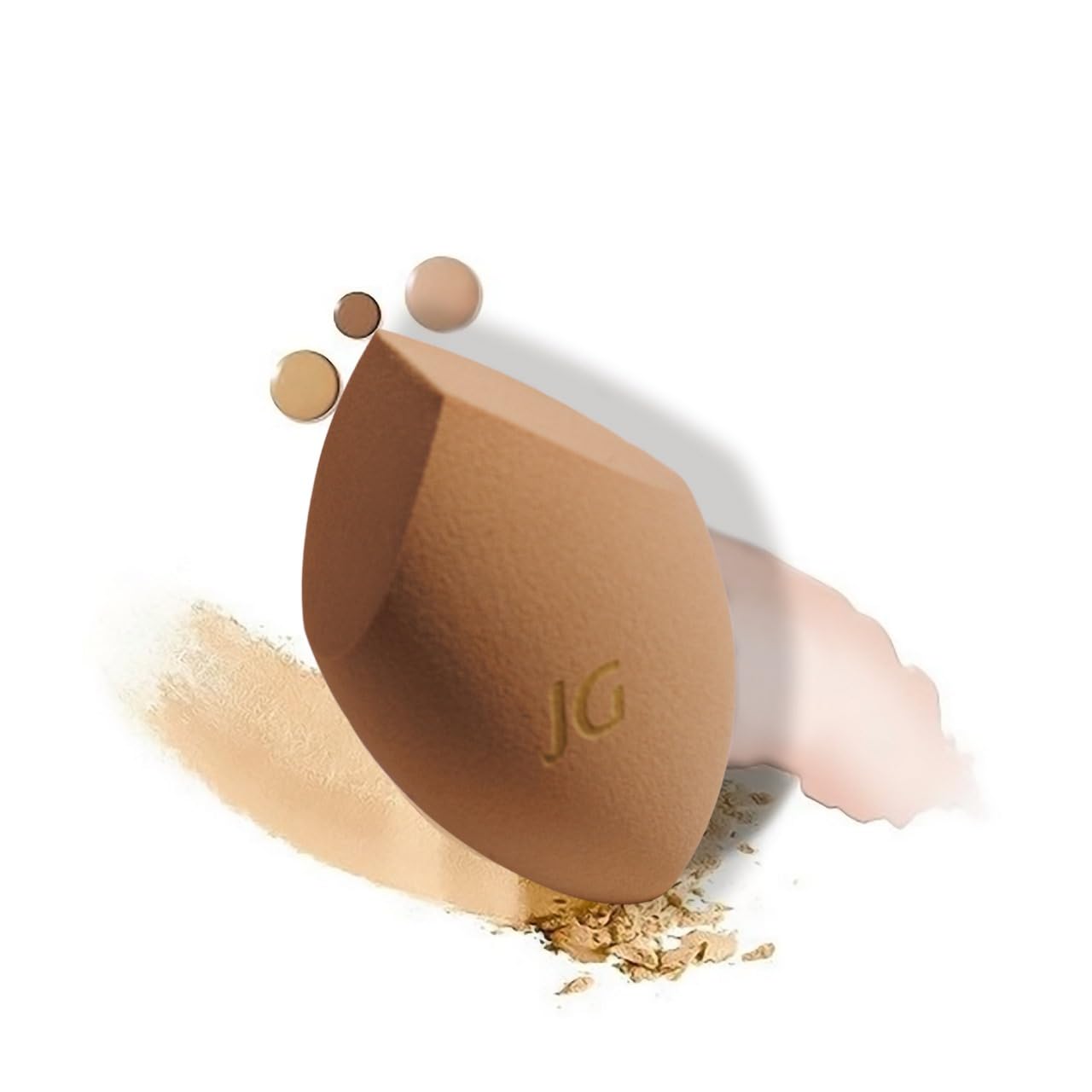 JustGold Dab and Blend Makeup Beauty Blender Latex Free Unique Shape Precise Edges Reusable and washable Soft and Bouncy Foam Sponge Multipurpose (Vanilla)-picture-16