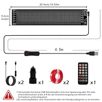Gemsaya 2 Stück Flexibler LED Anzeigetafel, 37.4 x 9.2 cm Programmierbare LED Laufschrift, Bluetooth Smart App LED-RGB-Panel, IP65 Wasserdicht für Fahrzeugfenster, Werbung, Home-Bar, Spielzimmer – Ansicht 2