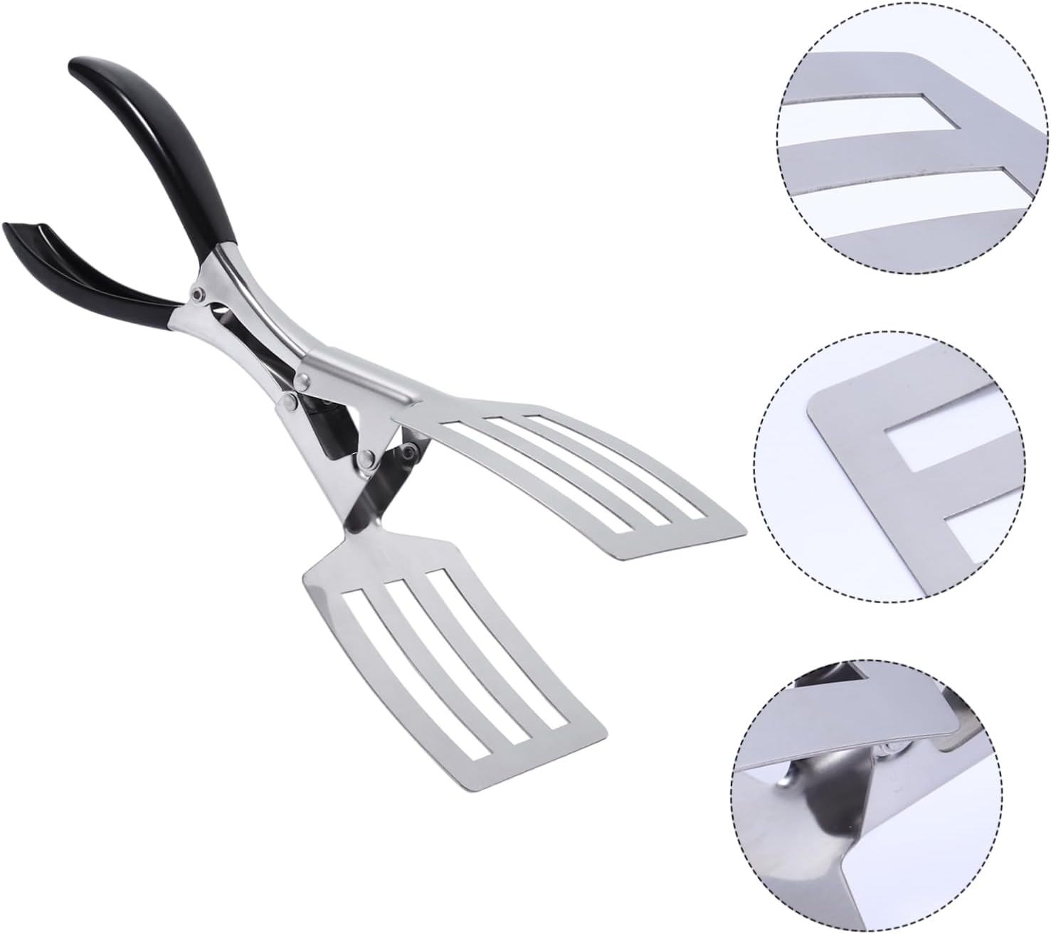 SOLUSTRE 2pcs Ergonomic Handle Design Bbq Tongs Heat Resistant Stainless Steel Tong Household Steak Clamp Bbq Tools for Outdoor Cooking