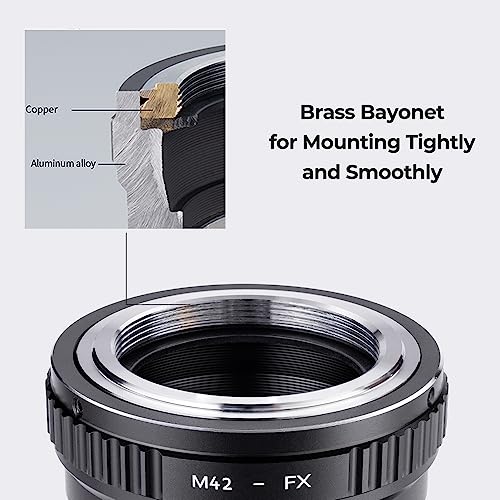 Anillo Adaptador de Montura para Lente K&F Concept M42 a Fujifilm FX X-Pro1, X-Pro2, X-T, X-E, X-A y otras cámaras mirrorless de la serie X miniatura 4
