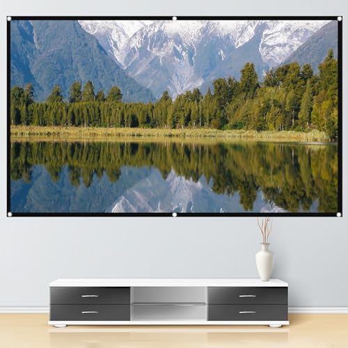Pantalla de proyector plegable 16:9 antirreflejos con tela de película HD y soporte robusto 2
