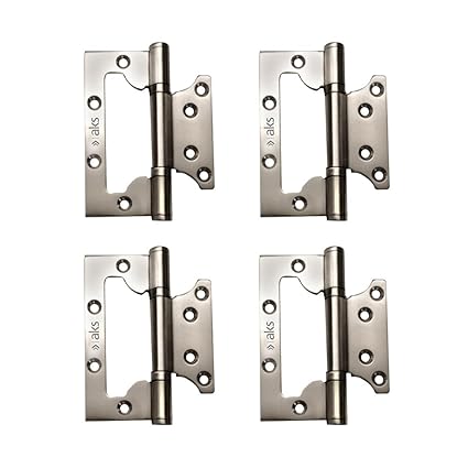 AKS Stainless Steel Double Ball Bearing Flush Hinges 180 Degree Movement Length 5 Inch Width 3 Inch Thickness 3 MM Finish Satin SS Pack of 4 Piece