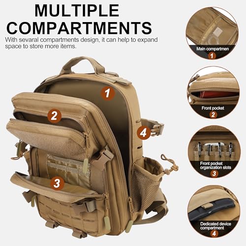 Image of LHI Tactical Military Backpack for Men 25L /45L Large Molle Army Assault Pack 3 Day Hiking Rucksack With Bottle Holder