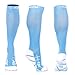 CPR 20-30 MmHg Compression Over the Calf Socks for Men/Women, Sky Blue, Small