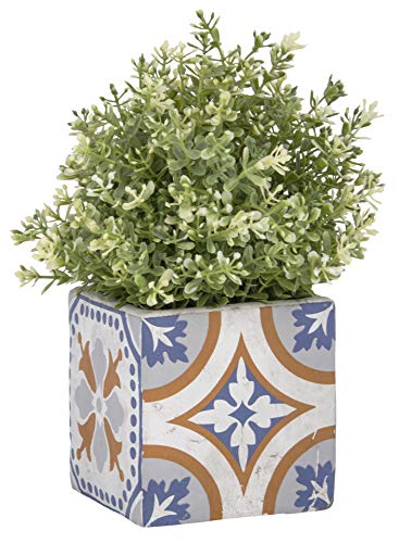 Esschert Design Blumentopf‚ Portugiesische Kacheln aus Beton, Größe S, 11,3 x 11,3 x 10,9 cm, quadratischer Blumentopf, Pflanztopf Esschert Design Blumentopf‚ Portugiesische Kacheln aus Beton, Größe S, 11,3 x 11,3 x 10,9 cm, quadratischer Blumentopf, Pflanztopf