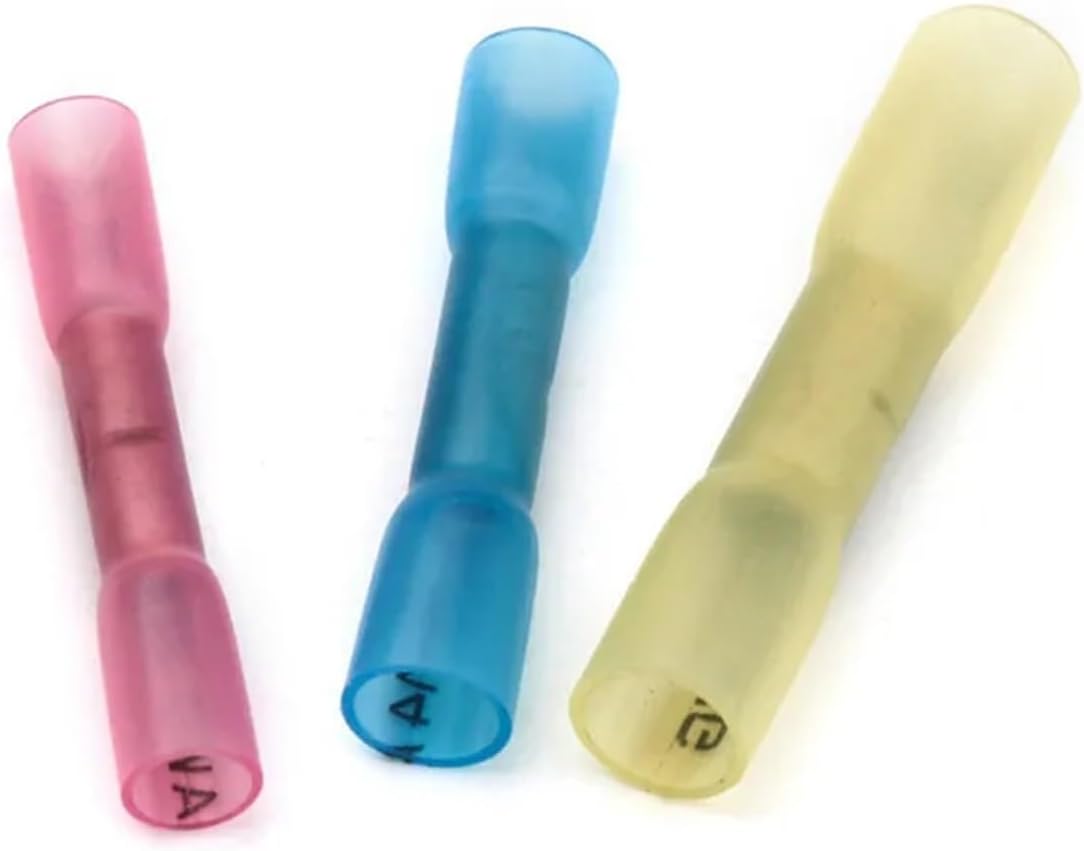 200Pcs Heat Shrink Terminals Insulated Butt Electrical Splice Wire Connectors Cable Crimp Terminal Connector AWG 22-10