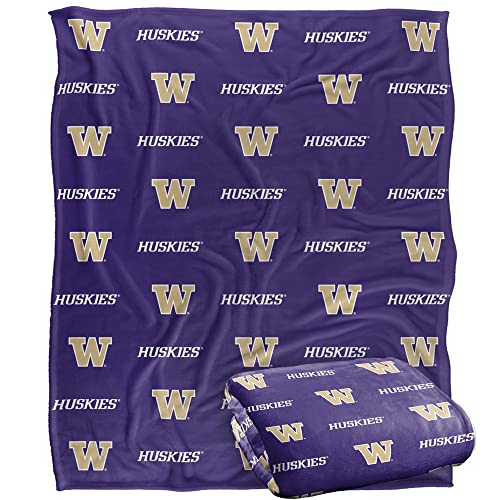 University of Washington Blanket, 60"x80" Logo Pattern Silky Touch Super Soft Throw Blanket