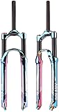 splumzer 27.5/29 Zoll 120mm Rainbow Federgabel Aluminium Legierung Gerader Gabelschaft Vakuumiert Bunt MTB Fahrrad Gabel (29 Zoll)