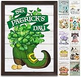 Farmhouse Wall Decor for your Home - 12x16 Rustic Wood Frame with 14 Interchangeable Sayings for the 4 Seasons, Christmas, Easter, Thanksgiving & July 4