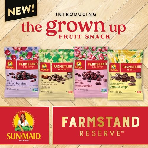 Image of Sun-Maid Farmstand Reserve Whole Dried Cranberries - (5 Pack) 0.8 oz Snack Bag - Dried Fruit Snack for Natural Sweeteners