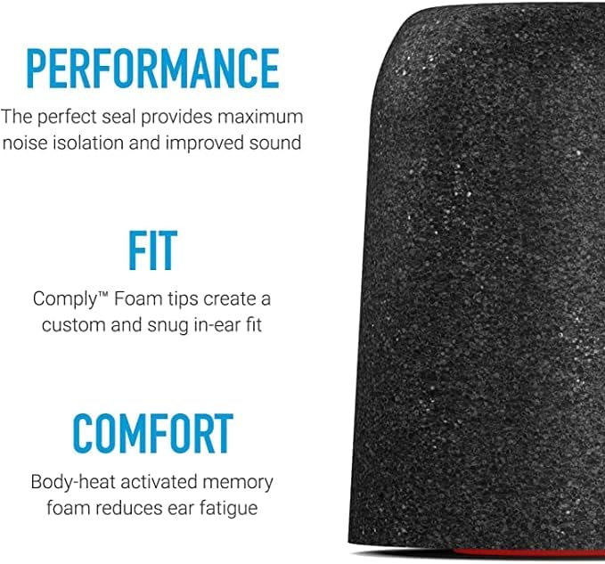 Miniatura 2 de Comply Serie P  Almohadillas de repuesto de espuma viscoelástica diseñadas para Etymotic, NuForce, ISOtunes PRO, Q-Jays y más  Aislamiento de ruido