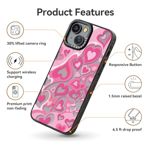 Coque iPhone 15 cœur d'amour, le cadeau girly idéal pour fille - 5