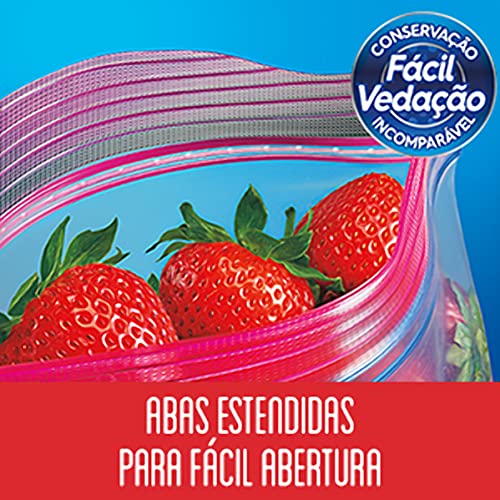 Ziploc Saco Hermético Organizador de Geladeira para Alimentos, Tamanho Grande 26,8 cm x 27,3 cm, com