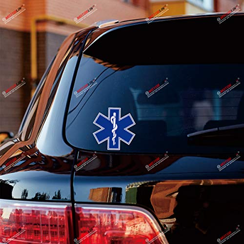 2X Glossy 4'' Emt Star Of Life Emergency Medical Ambulance Decal Sticker Car Vinyl #TOP1