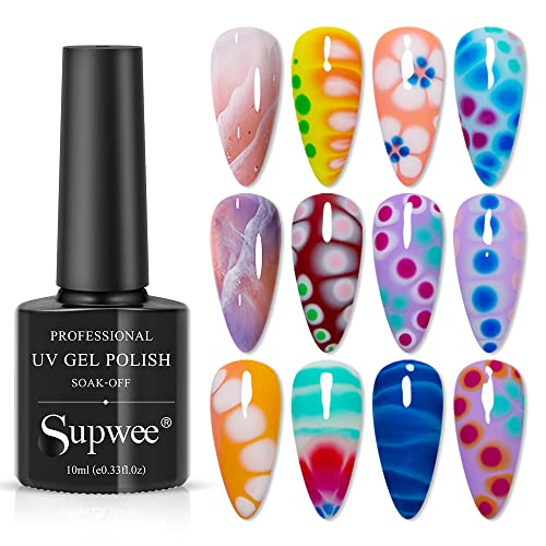 Universal Clear Blossom Gel Nail Polish Nail Painting Blooming Gel Polish Flower Marble Effect Nails Art Soak Off UV Gels Manicure DIY Nails Design At Home 1 Bottle 10ML(0.33 Fl Oz)