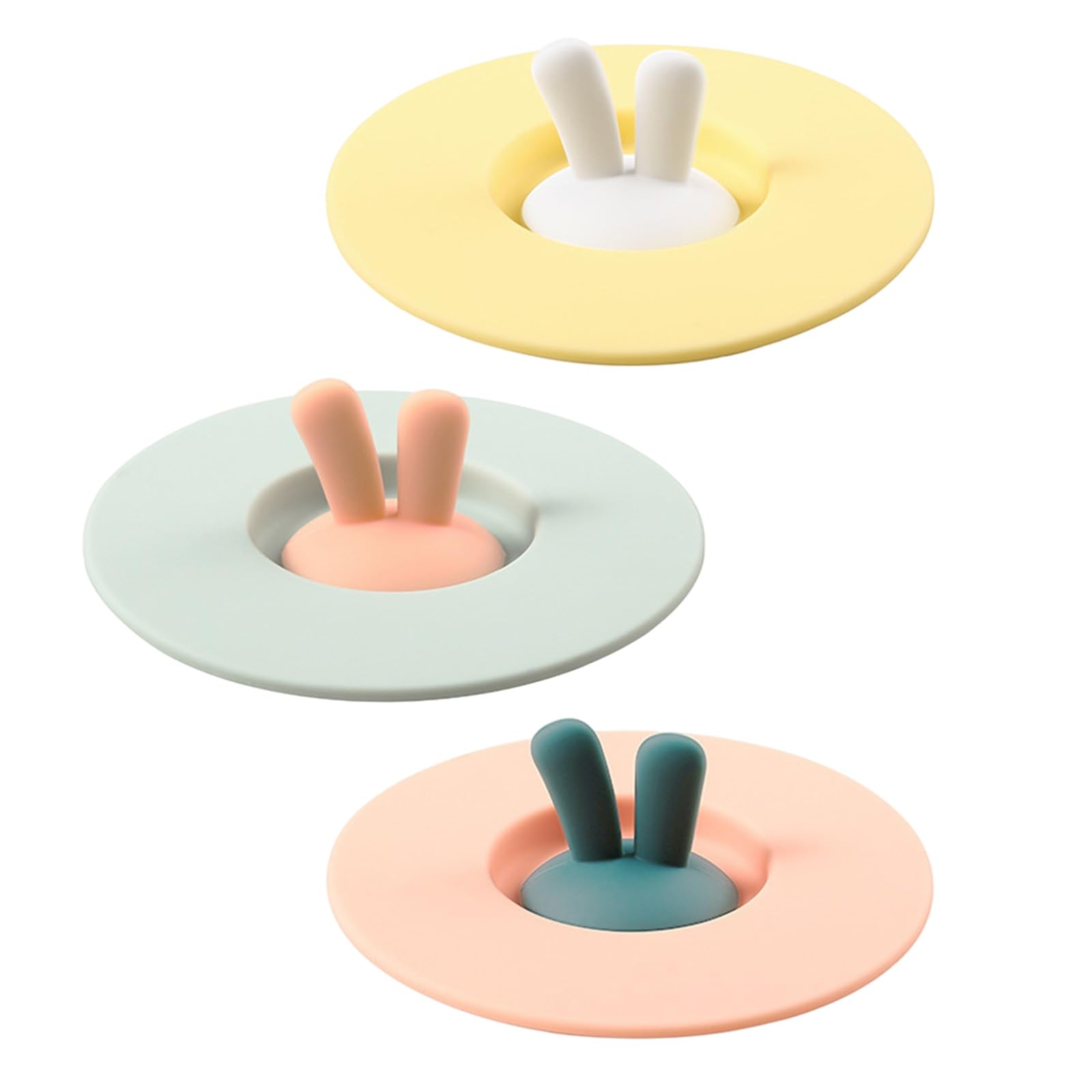 Oxxggkao Rabbits Ears Silicone Seal Cover for Beverage Container and Travel Mugs Hygienic Dustproof Cup Lid Novelty Drink Accessory