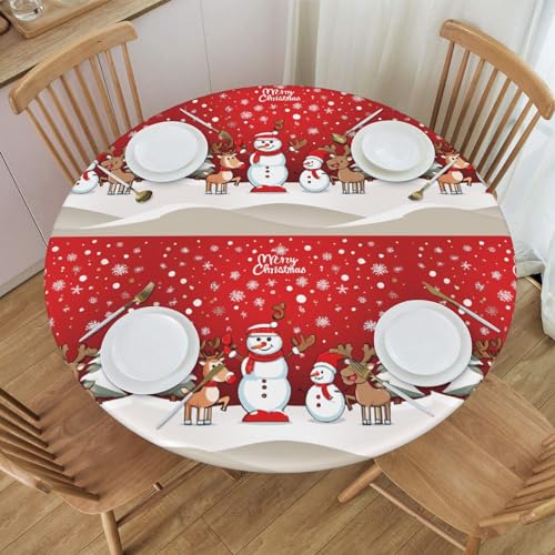 Nappe ronde ajustée anti-tache pour table de 114,3 à 127 cm - 8