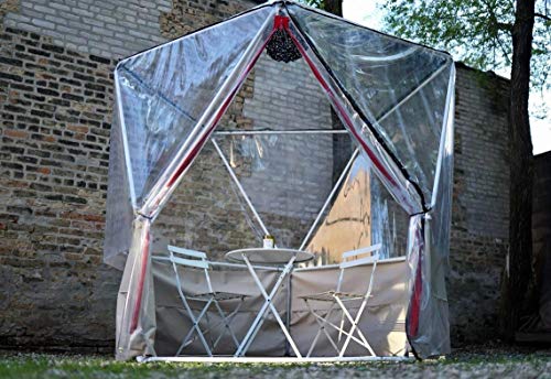Thunder-Domes 1V Geodesic Dome Igloo, Greenhouse, Isolation Tent for Outdoor Patios and Gardens with Clear Vinyl Cover
