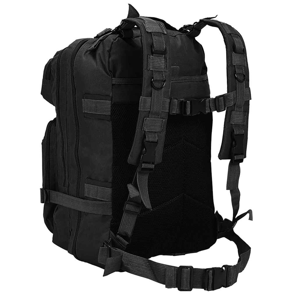 Mochila estilo ejército 50L negro para exterior, senderismo, viajes, escuela, trabajo, ocio, deportes, trekking, bicicleta, equipaje de mano, impermeable, antirrobo, mujer, hombre, niños