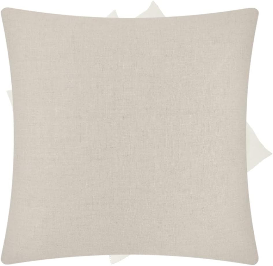 KINGROSE 3D Flower Throw Pillow Cover Home Decorative Pillow Case Handmade Cushion Cover for Couch Bedroom Sofa 18 x 18 Inches Beige - Image 3