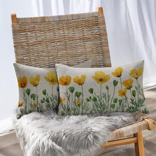 Housse coussin en lin imperméable 50x70cm imprimé double face de qualité