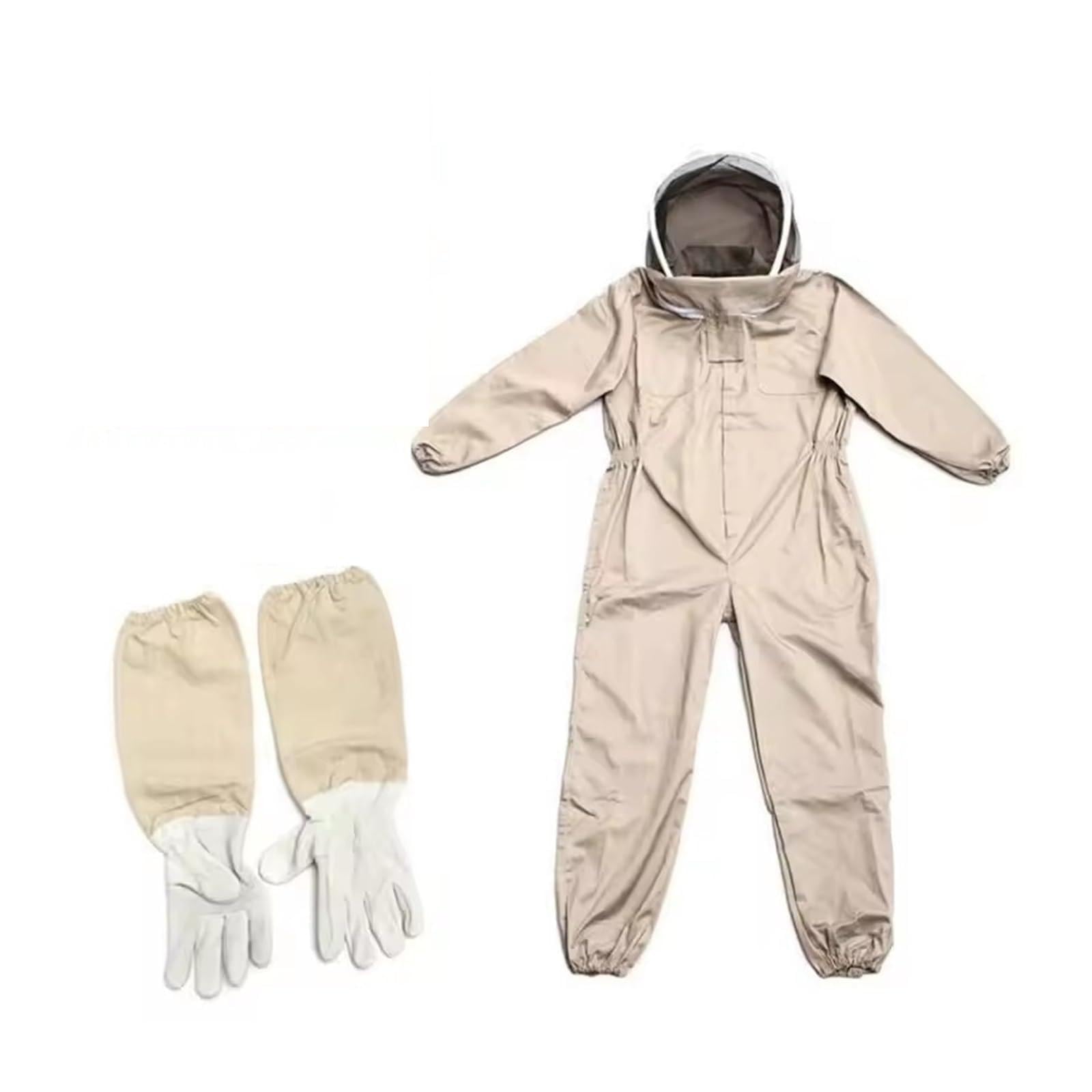 1Set Professional Ventilated Full Body Beekeeping Bee Keeping Suit with Gloves(XXL)