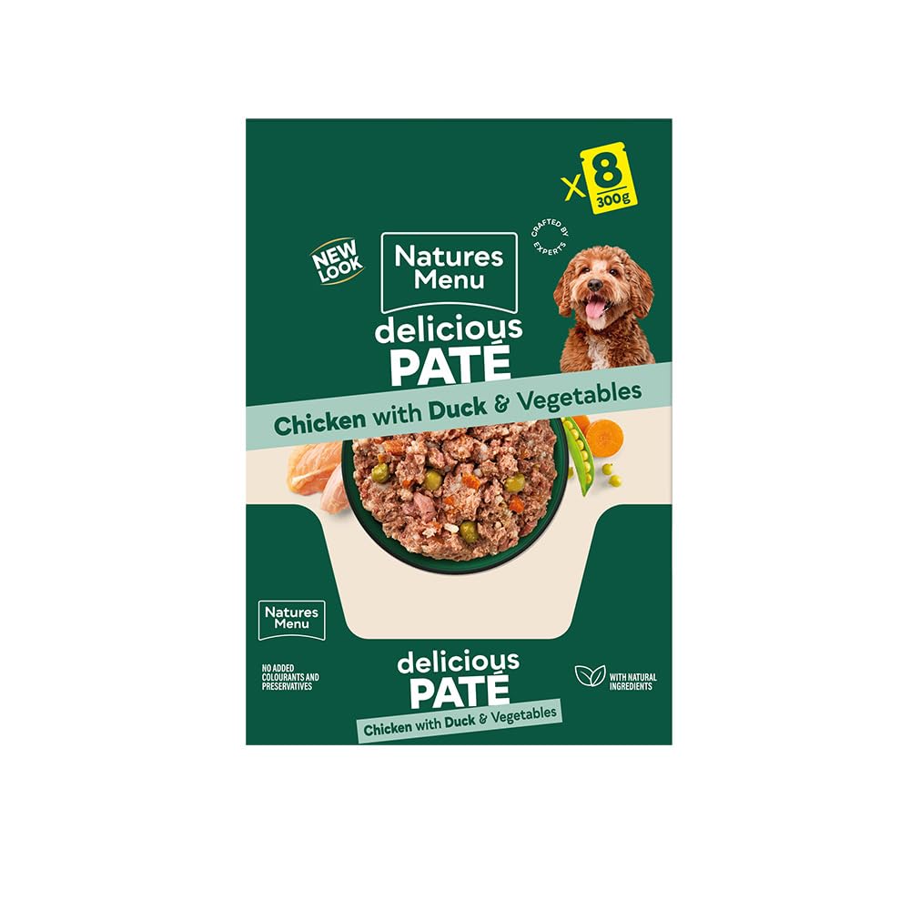 Natures Menu - Wet Dog Food - Pouches for Adult Dogs with Chicken and Duck - 8 x 300g