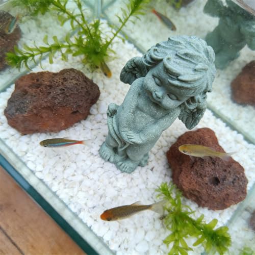 Estatua de Ángel Guardián Pequeño Querubín en Oración de Piedra miniatura 5