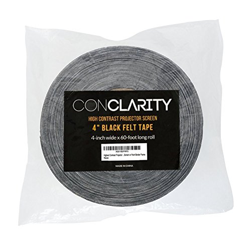 4 in x 60 ft Vibrancy Enhancing Projector Screen Felt Tape Border