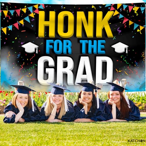 Image of KatchOn, Honk for The Grad Banner - Xtralarge, 72x44 Inch | Honk for The Graduate, Graduation Decorations 2026 | Graduation Banner for Graduation Decorations Class of 2026 Graduation Backdrop