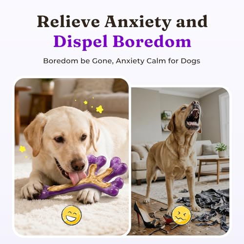 Image of Frienhund 2-Pack Tough Dog Chew Toys for Aggressive Chewers, Beef, 20-90 Lb