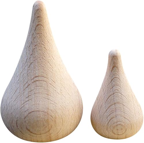 Miniatura 10 de EXCEART Gota de madera en blanco para manualidades Círculos de madera en blanco sin terminar Artesanías de madera en miniatura Proyecto de artesanía