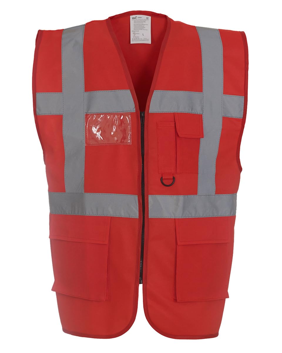 Executive Hi Viz Vis Vest High Visibility Zip Vest Safety Waistcoat Multi Pocket Zip Front ID Badge Holder comes in 9 colours Supplied by Simply Hi Vis Clothing UK