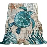 Singingin Ultra Soft Flannel Fleece Bed Blanket Sea Turtle Ocean Animal Landscape Throw Blanket All