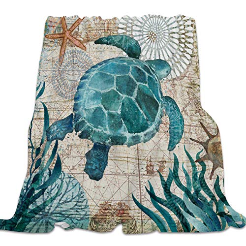 Singingin Ultra Soft Flannel Fleece Bed Blanket Sea Turtle Ocean Animal Landscape Throw Blanket All Season Warm Fuzzy Light Weight Cozy Plush Blankets For Living Room/Bedroom 40 X 50 Inches #TOP9