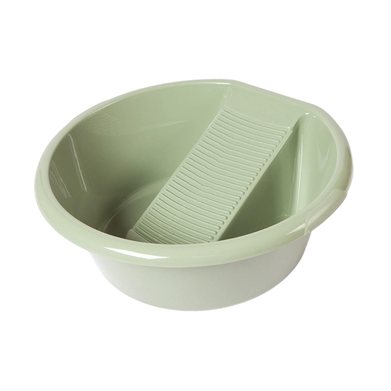 Tnbccxn Green Laundry Basin, Washboard Basin Hand Washing Portable Non Slip Washtub With For(Green)